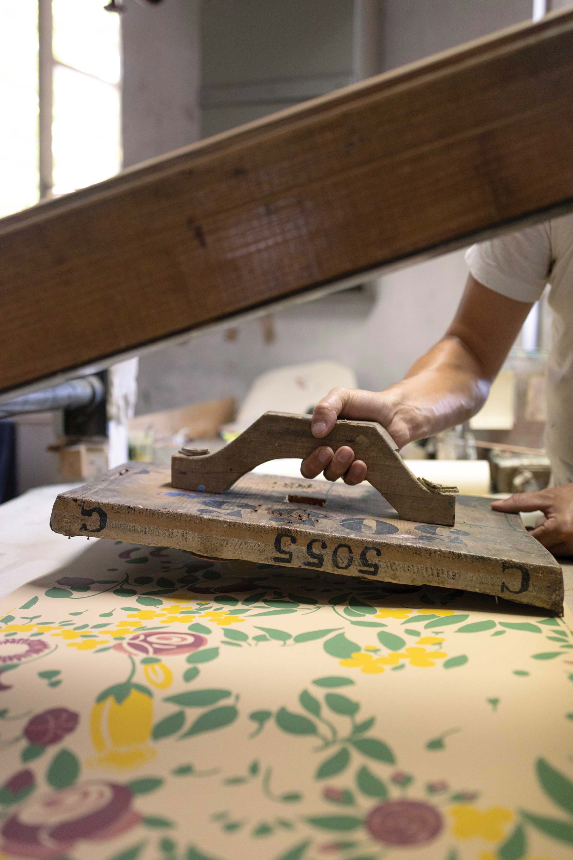 Embossing using Zuber's patented Gaufrage technique.